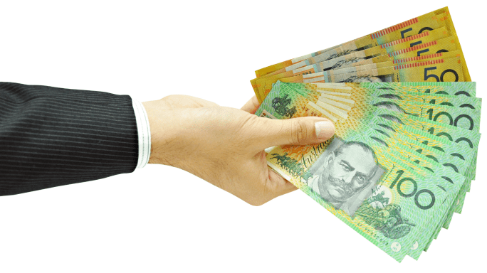 Hand holding money